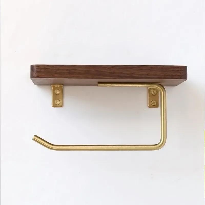 Деревянный держатель для бумажных полотенец, настенный держатель для салфеток без сверления, аксессуары для ванной комнаты, подставка для туалетной бумаги