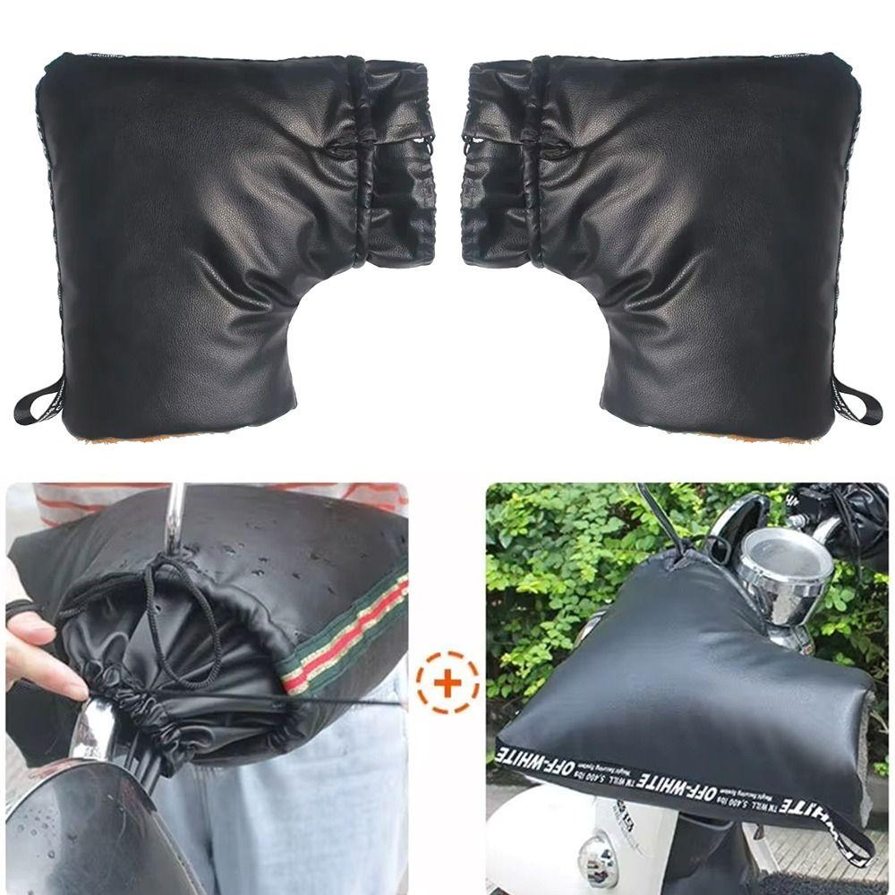 1 пара ПУ мотоциклетных рулей, толстые теплые чехлы для ручек, новые теплые перчатки, мотоциклетная часть