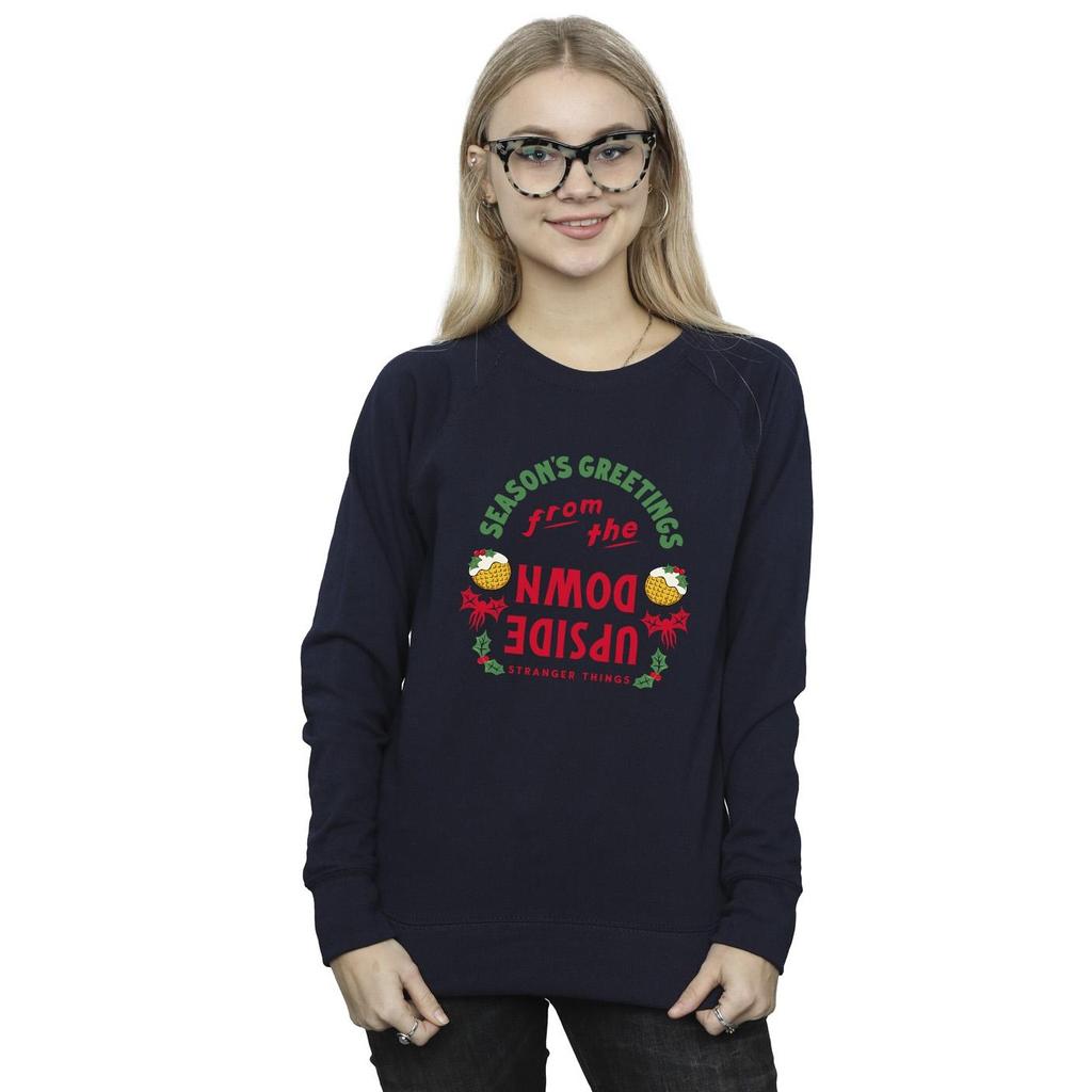 Netflix Womens/Ladies Stranger Things Upside Down Seasons Greetings Sweatshirt