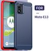 Shockproof Silicone Case For Motorola Moto E13 2023 Luxury Carbon Fiber Phone Cover for Moto E13 Brushed Texture Case