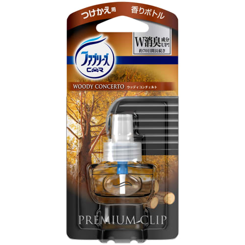 Febreze Premium Clip Woody Concerto Car Air Freshener, 7mL Refill
