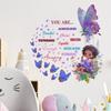 WZ9031 Inspirational English Slogan Butterfly Little Girl Bedroom Beautifying Decorative Wall Sticker Self-adhesive