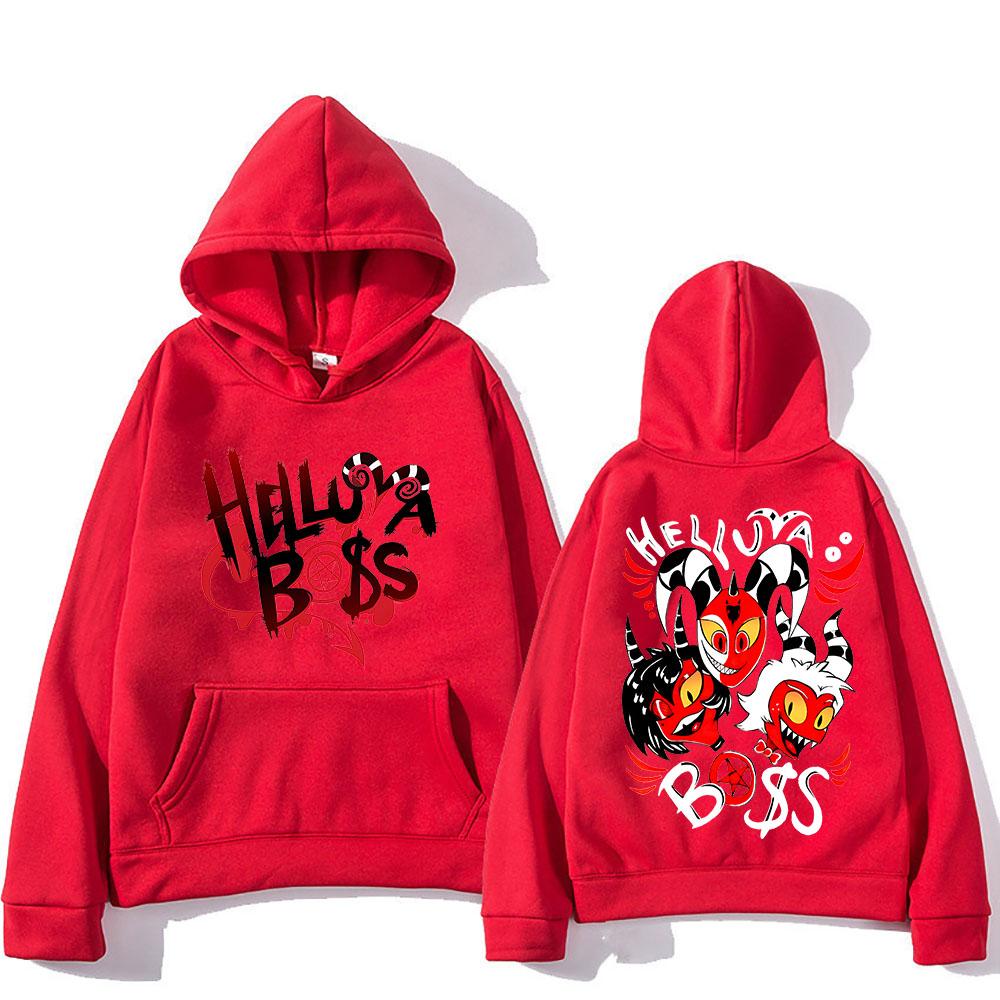 Helluva Boss Hooded Anime Print Cartoon Удобные толстовки с длинными рукавами Harajuku Kawaii Clothes Sudaderas Cute Fleece Hoody