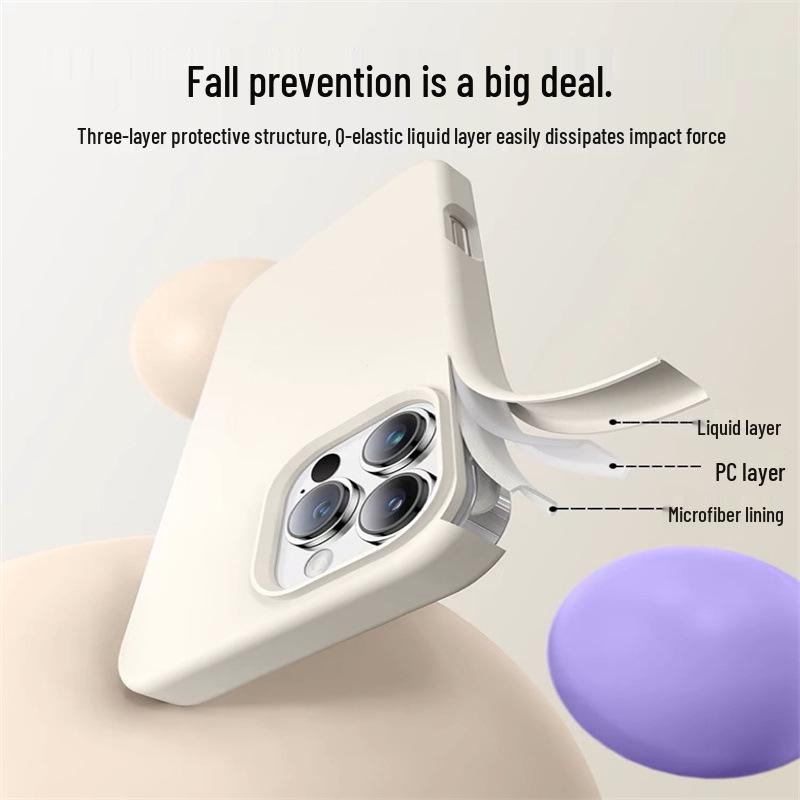 Жидкий силиконовый чехол для iPhone 17 Pro Max с большим отверстием и невидимой магнитной зарядкой - Совместим с Apple 16, Защита от падений, Новый.