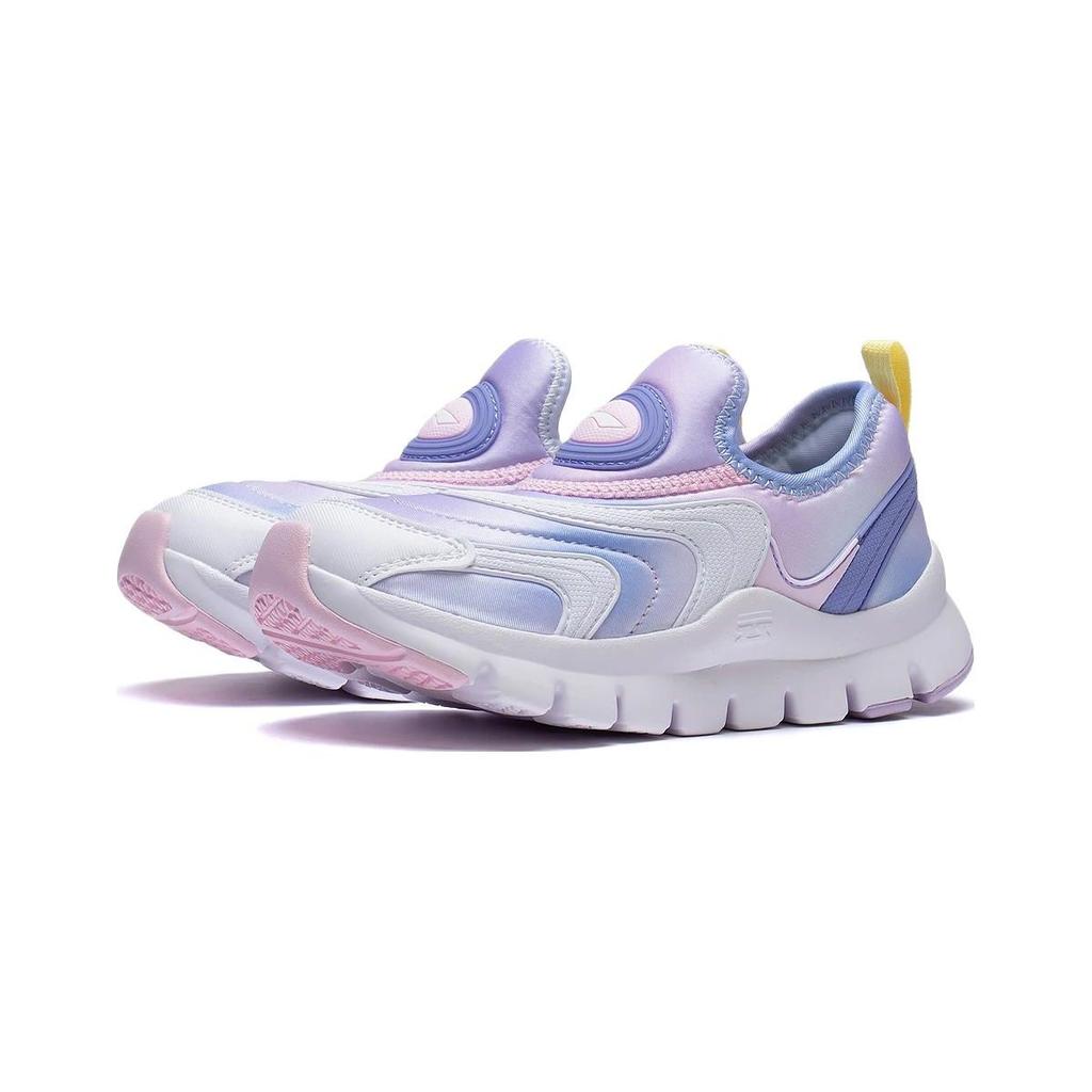 Li Ning Kids Q Cloud 1.5 спортивная удобная нескользящая износостойкая повседневная обувь детская обувь вишневый-розовый-Aurora-синий YKNT018-4