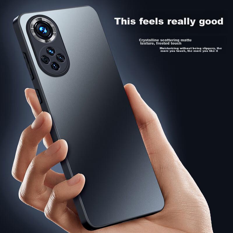 Phone Case for Huawei Nova 9, Nova 9 Protective Cover, Full Lens Protection, Ultra-Thin Luxury Frosted Silicone, Shockproof, Simple, Graphite Black