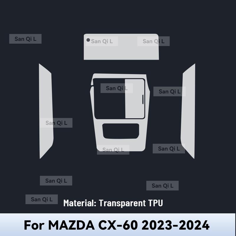 Transparent TPU For MAZDA CX-60 2024 Car Center Console Media Dashboard Navigation Anti-scratch Protector Interior Film