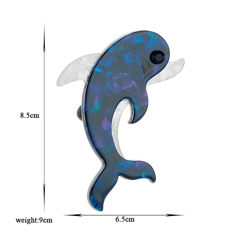 Blucome Синий брошь в виде дельфина, женские стильные акриловые значки с изображением животных, милые подарки на день рождения, булавки, аксессуары на сумках для одежды
