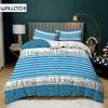 Полосатый пододеяльник Королевский комплект постельного белья в сине-белую полоску из микрофибры с узором «звезда, луна», прочный дышащий пододеяльник
