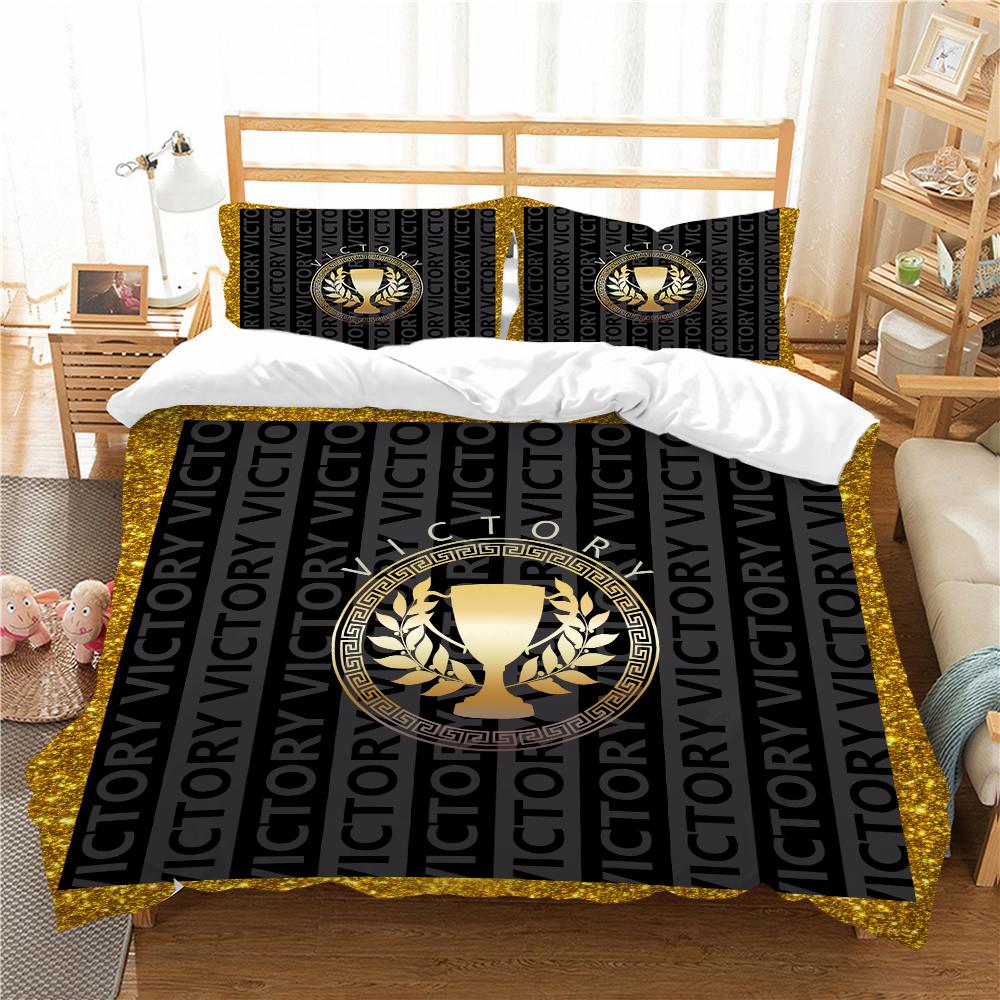 3D Digital Printing Luxury Quilt Cover Pillowcase Single Double Bed Household Textile Microfiber Soft Bedding Set 2/3 Pieces Gift