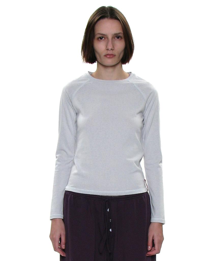 PARTIMENTO WOMEN Pwc Semi-Sheered Long Sleeve Tee_Light Grey