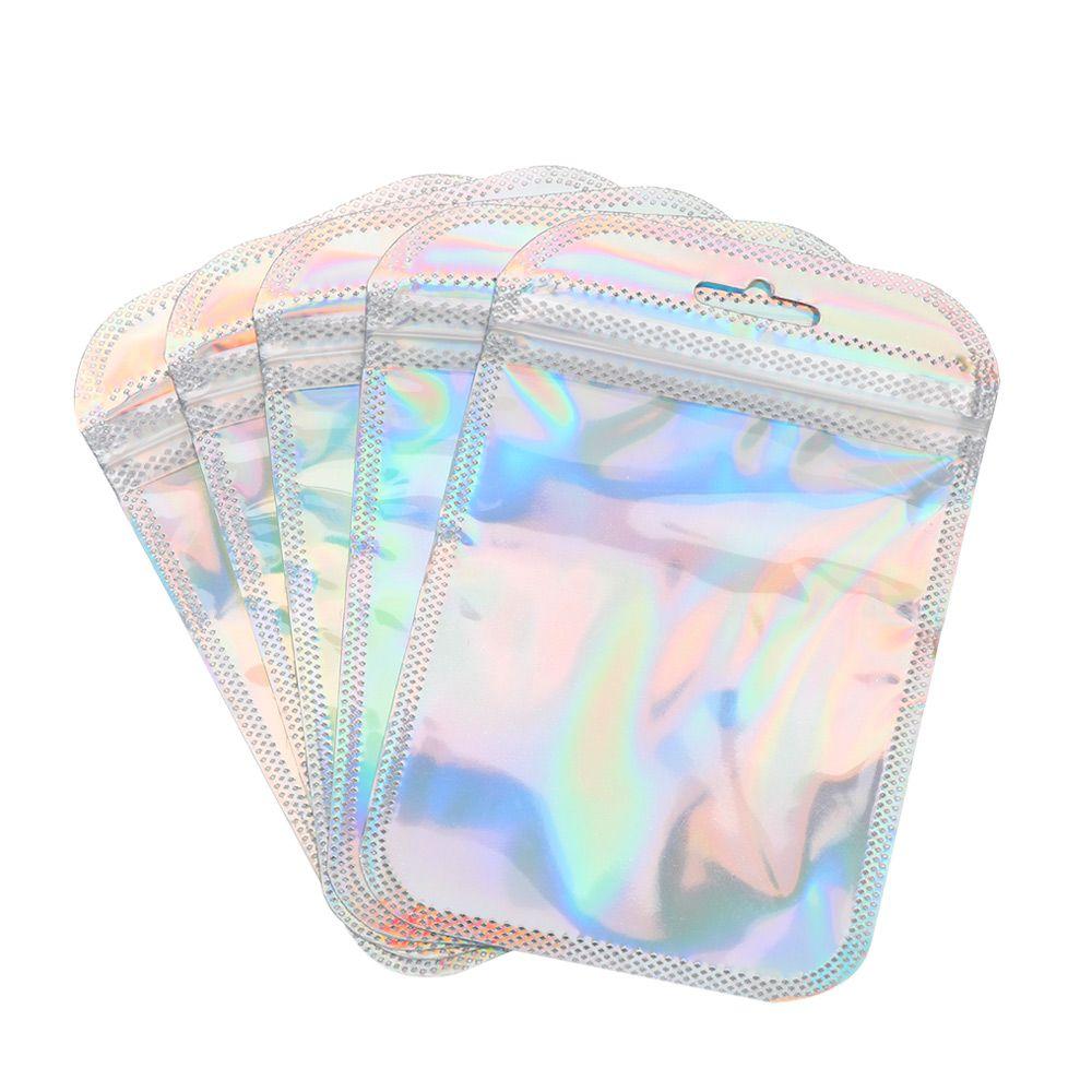 High quality Iridescent Jewelry Display OPP Bags Packaging Bag Zip lock Pouches Self Sealing Bag