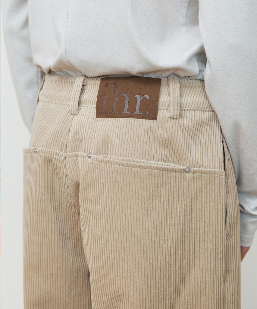 IHR Rivet Detail Corduroy Pants / Beige