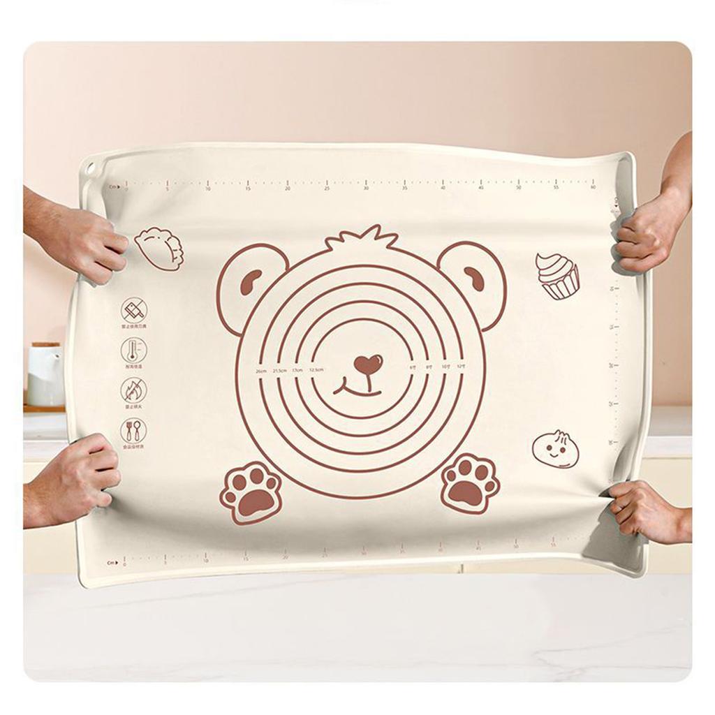 Коврик для теста предотвращает скольжение без запаха, утолщенный силиконовый коврик для раскатывания теста со шкалой для выпечки пиццы