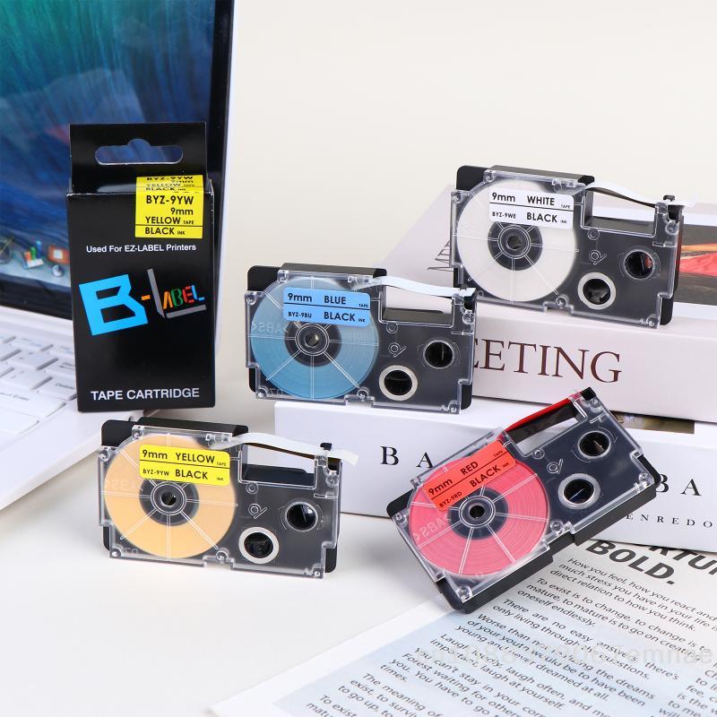 9/12mm Label Tape Compatible with XR-9WE XR-12XWR Ribbon Tape for KL-60L/100/120/130/170PLUS/180/E300/780/820/7400/8700/8800 CW-