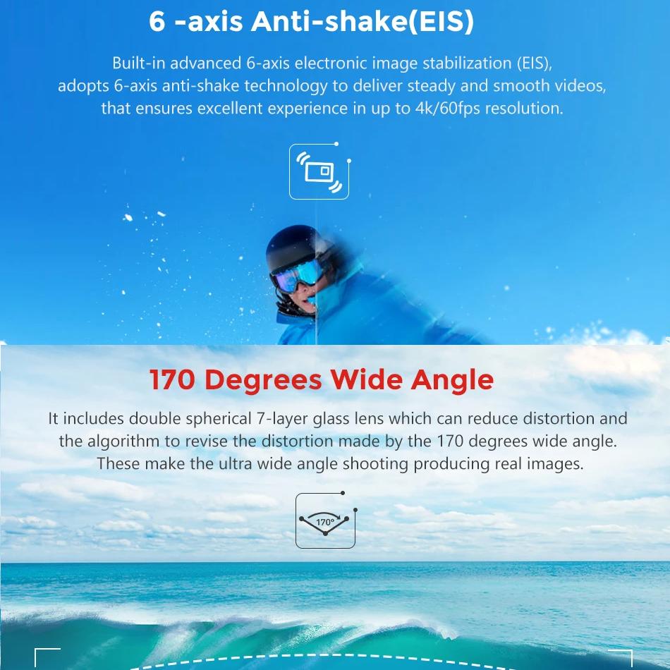 Высокое разрешение 4K сенсорный двойной экран спортивная DV WIFI пульт дистанционного управления наружная водонепроницаемая камера высокой четкости камера для дайвинга