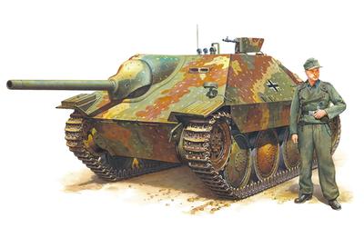 Tamiya 1/35 Военная миниатюра Серия Нет. 285 Немецкий истребитель танков Hetzer средней серии Пластиковая модель 35285