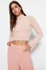 Women's Fashion New Sweater Powder Crop Hairy Knitwear Sweater