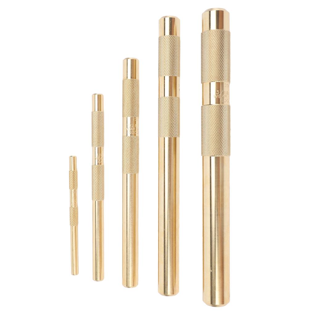 Drift Punch Set Knurled 1/4inch 3/8inch 1/2inch 5/8inch 3/4inch Brass Drift Punch Tool for