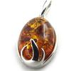 [N2185] - Silver Pendant 'Inspiration' Amber (rhodium-plated) - 16x12 Mm