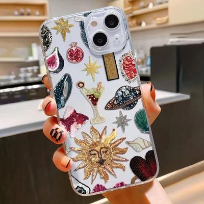 Чехол для телефона с принтом 'Планета Солнце Коктейль' Для iPhone 16 15 14 13 12 11 Pro Max XS X XR 7 8 Plus Mini SE 2020 2022 Защита камеры