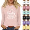 Long Sleeve Shirts For Women Easter Carnival Print Graphic Tees Blouses Casual Basic Tops Pullover