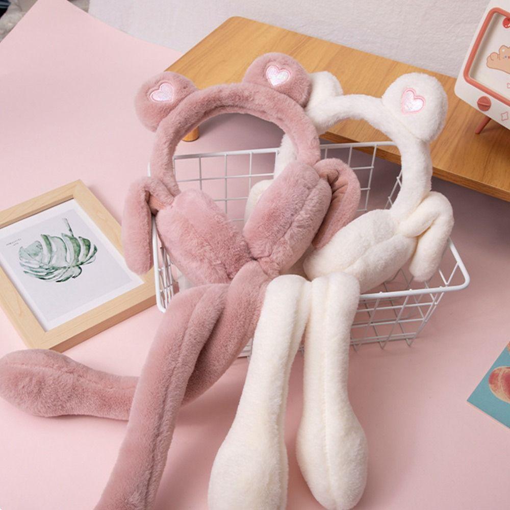 Airbag Winter Warm Earmuffs Heart Bear Plush Ear Muffs Student Ear Warmers for Ladies Girls