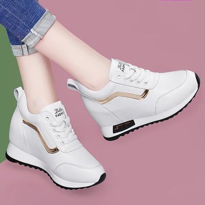 Женская обувь на скрытой платформе из кожи, весенняя спортивная обувь, мягкая кожа, износостойкая, не вызывает усталости, обувь для путешествий