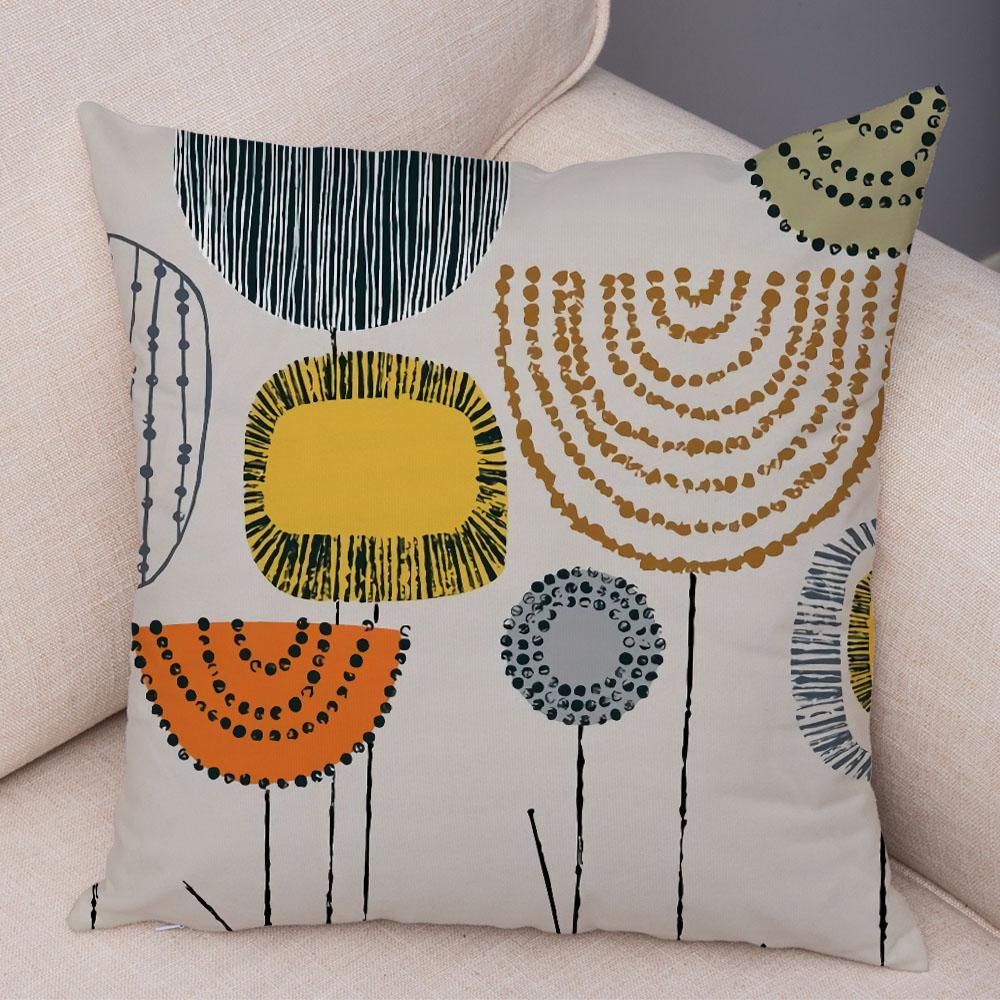 Абстрактное искусство, декоративная наволочка с геометрическим растением, деревом, цветком, диван, домашняя автомобильная наволочка