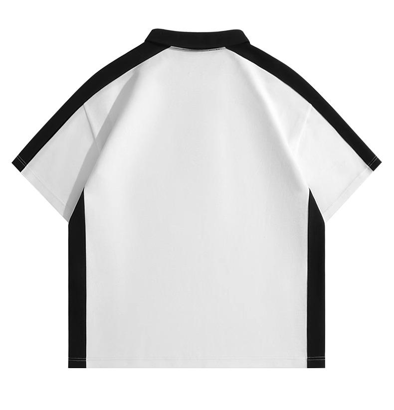 Hello Hipanda Panda Half Zipper Casual Polo Shirt Short Sleeve T-shirt