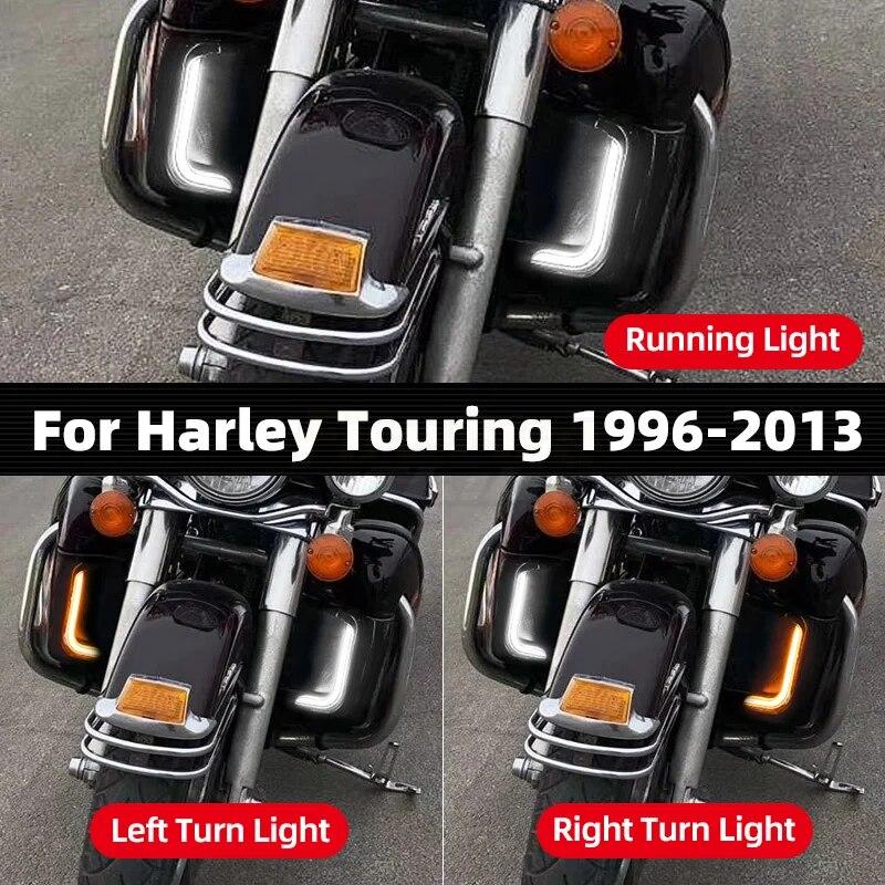 Motorcycle LED Fairing Lower Grills Light For Harley Touring Street Electra Glide Road Glide 1996-2013