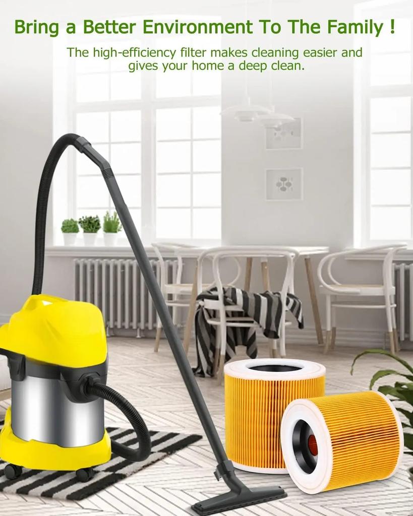 Подходит для Karcher WD2 WD3 WD3P MV2 MV3 Пылесоса для влажной и сухой уборки Картриджный фильтр A2004 A2204 6.414-552.0 Замена