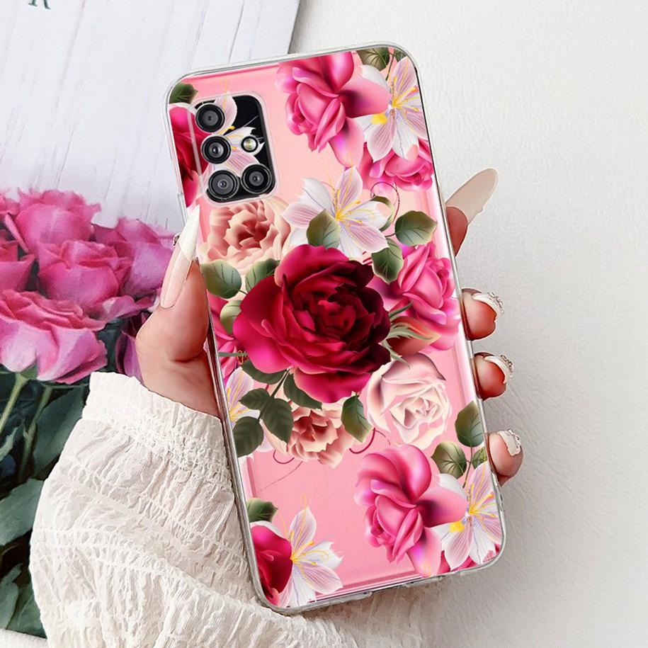 Case For Samsung Galaxy A31 A51 A71 Cover Fashion Butterfly Flower Soft Silicone Back Cover For Samsung A51 5G SM-A516B TPU Capa