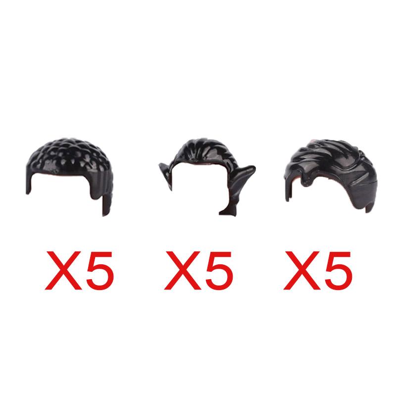 MOC Городские строительные блоки Части тела фигурок Креативные аксессуары Длинные волосы Коричневые Черные Золотые Мини-кирпичики Совместимая игрушка Подарок k030