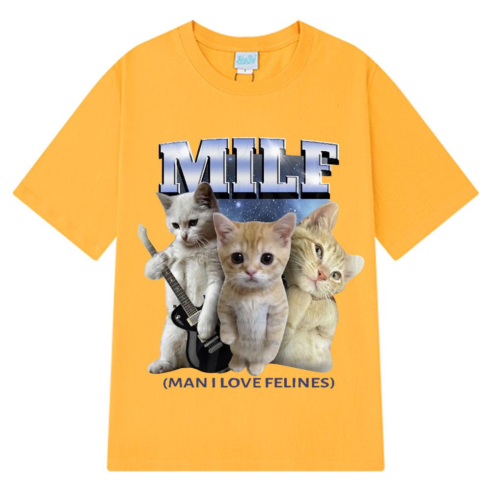 Customization Milf Unisex I Love Felines Tshirt Funny El Gato Meme Sad Crying Cat Graphic Summer Casual Fashion Hiphop T Shirts 1