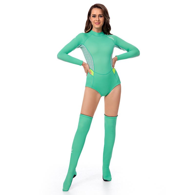Diving Suit Set Wet And Warm Snorkeling Suit For Women With Long Socks 2MM Jellyfish Diving Adult One-piece Surfing Suit