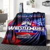 Wrestlemania Personalized Text Blanket Multi-purpose Personalized Blanket Soft Warm Cozy Versatile for Nap Sofa Chair Living Room All-Season Use