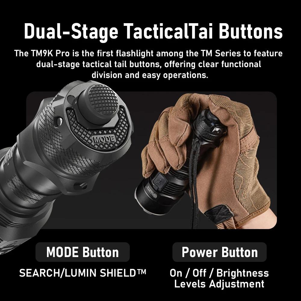 NITECORE TM9K PRO Flashlight Tactical light work light Camping Hunting Torch searching strobe Patrol lantern Emergency