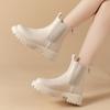 New Women's Ankle Boots Chelsea Motorcycle Boots Winter Fashion Goth Casual Shoes Flat Shoes