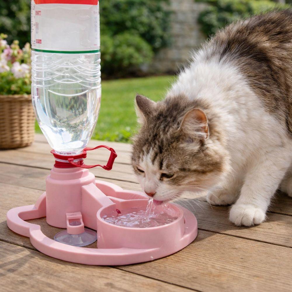 Automatic Water Renewal Cat Drinking Machine Non Plug in Splash-proof Pet Water Bowl Stable Base Wet Chin Prevention