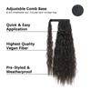 MISS WIG Synthetic Long Wavy Ponytail Hairpiece Natural Blonde Brown Wrap Around Hair Extensions for Women