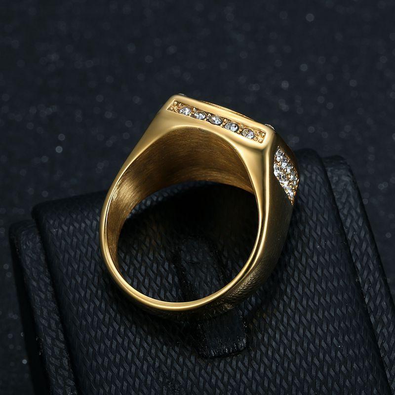 Мужские кольца из нержавеющей стали, позолоченные, вакуумные украшения со стразами для мужчин, аксессуары в стиле хип-хоп, мужские обручальные кольца на палец