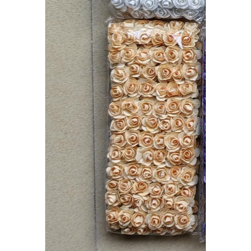 144 шт./упаковка сливовые розы маленькие бумажные цветы имитация цветка подарочная коробка конфет декоративная гирлянда ротанговый головной убор своими руками