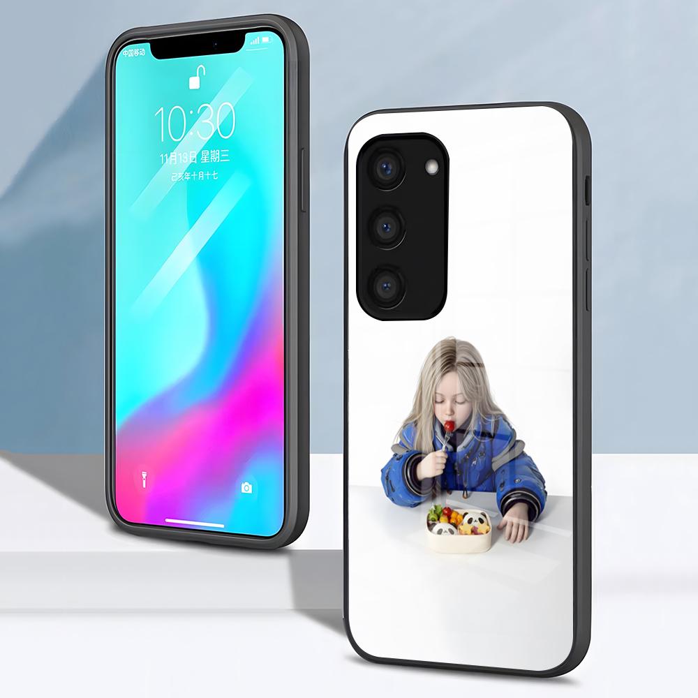Чехол Diana Pragmata для Samsung S26 S25 S24 FE S23 S22 S21 Plus S20 Ultra Note20Ultra Черное Стеклянное Покрытие
