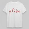 Men's Plus Size Classic T-Shirt French I Love You Handwritten Print Cotton Tee