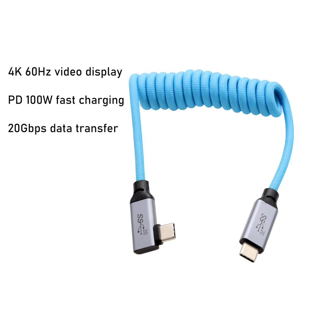 HangTon USB Type C USB 3.2 PD 100 Вт 4K Кабель для SSD, камеры BMPCC ZCAM R5C R6 A7C FX3, iPhone 15 Pro, Максимального монитора ноутбука, Прямоугольный плетеный витой