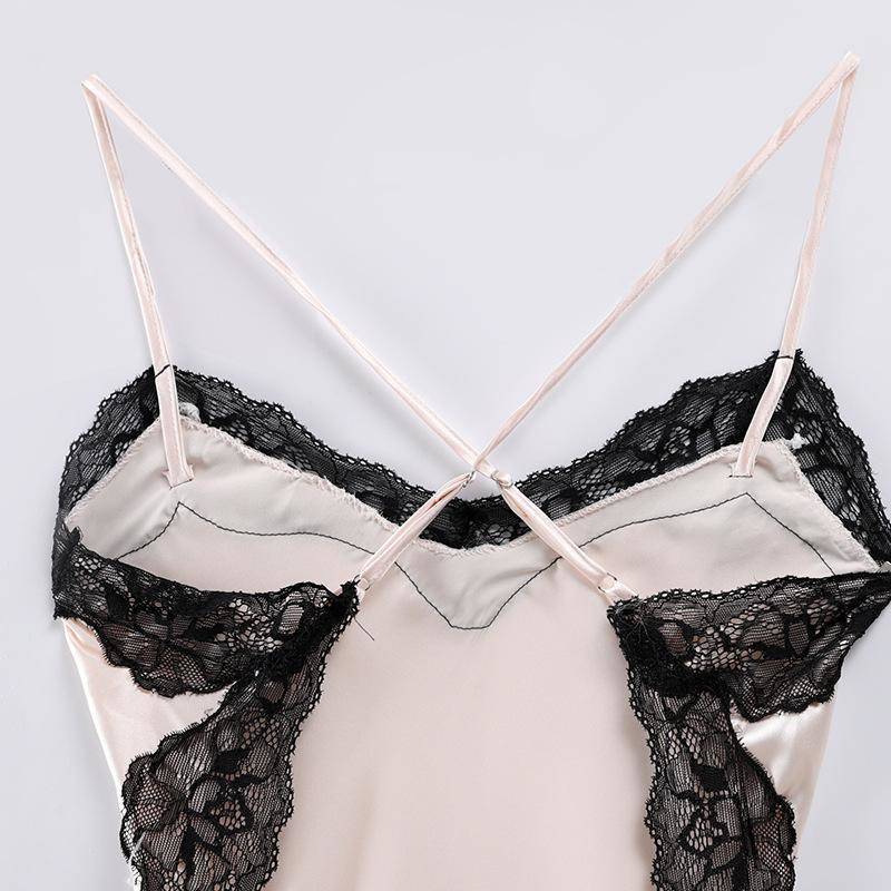 Шелковая ночная рубашка, сексуальное кружевное ночное платье, винтажная одежда для сна, женское нижнее белье, пижамы для женщин