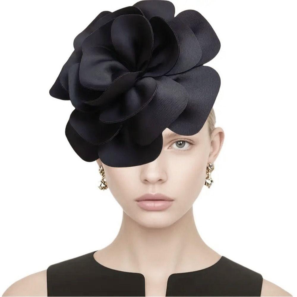 Exquisite Large Rose Flower Headband Elegant Oversized Flower Headpiece  Stage Performance