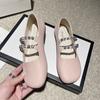 Women Sliver Flats Mary Janes Shoes Female2024 Autumn New Fashion RoundToe Shallow Ladies Casual Mary Jane Flat Heel Dress Shoes