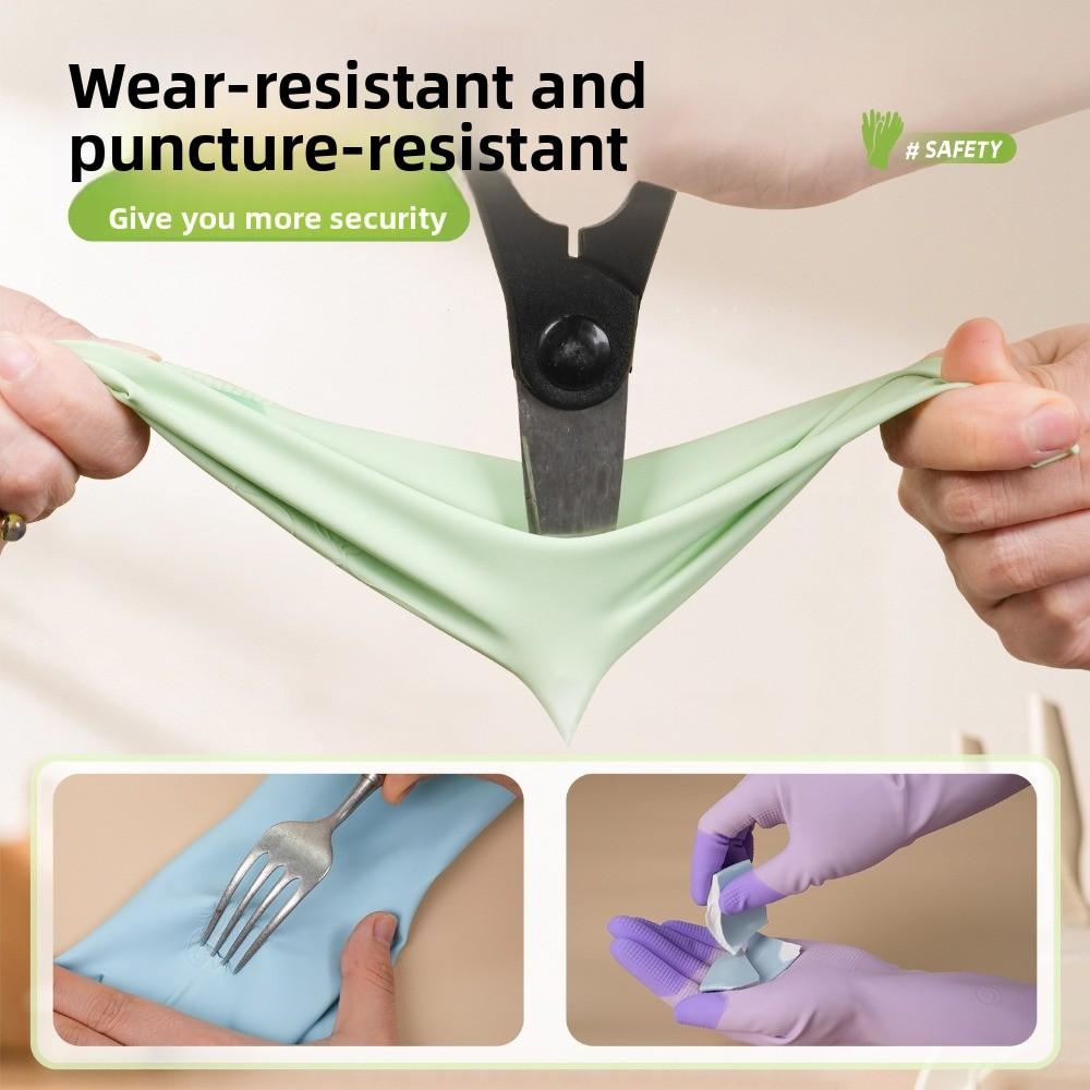 3Pairs/Set Thickened Dishwashing Gloves Oil Resistant Cleaning Gloves Laundry Gloves  Car Washing